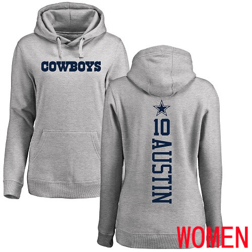 Women Dallas Cowboys Ash Tavon Austin Backer #10 Pullover NFL Hoodie Sweatshirts